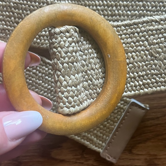 Natural Stretchy Women’s Belt Size Large/XL boho straw Raffia - Picture 2 of 2